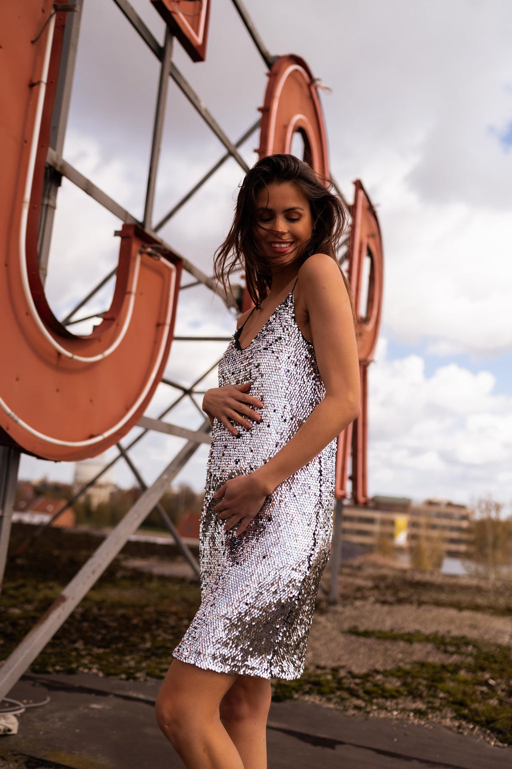 Robe Sparkle à pailettes - argentée