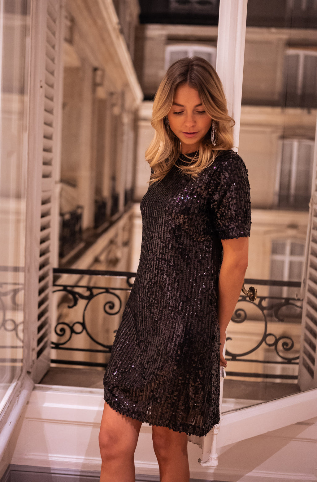 Robe Tac - noire à paillettes