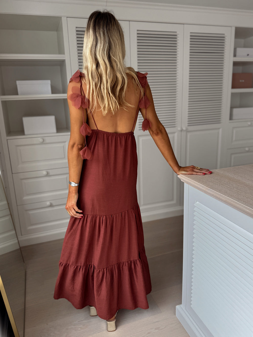 Tania dress - brick