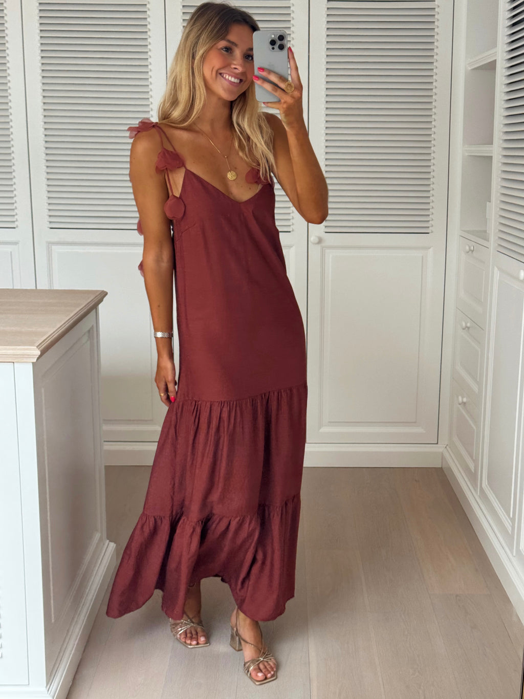 Tania dress - brick