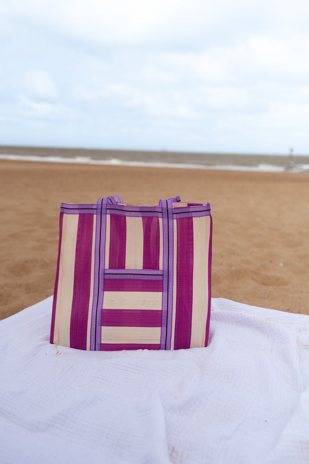 Sac Sevana à lignes - rose