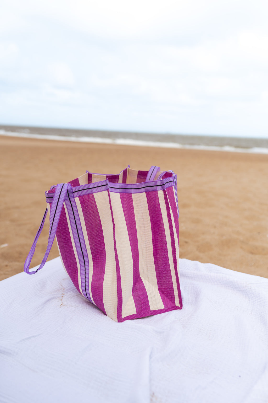 Sac Sevana à lignes - rose