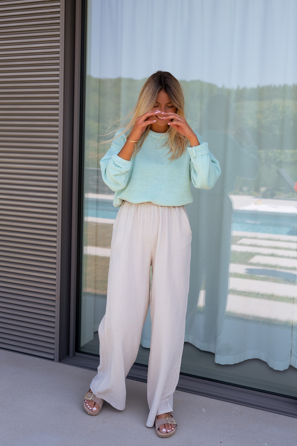 Pants Shiva - beige in coton gauze