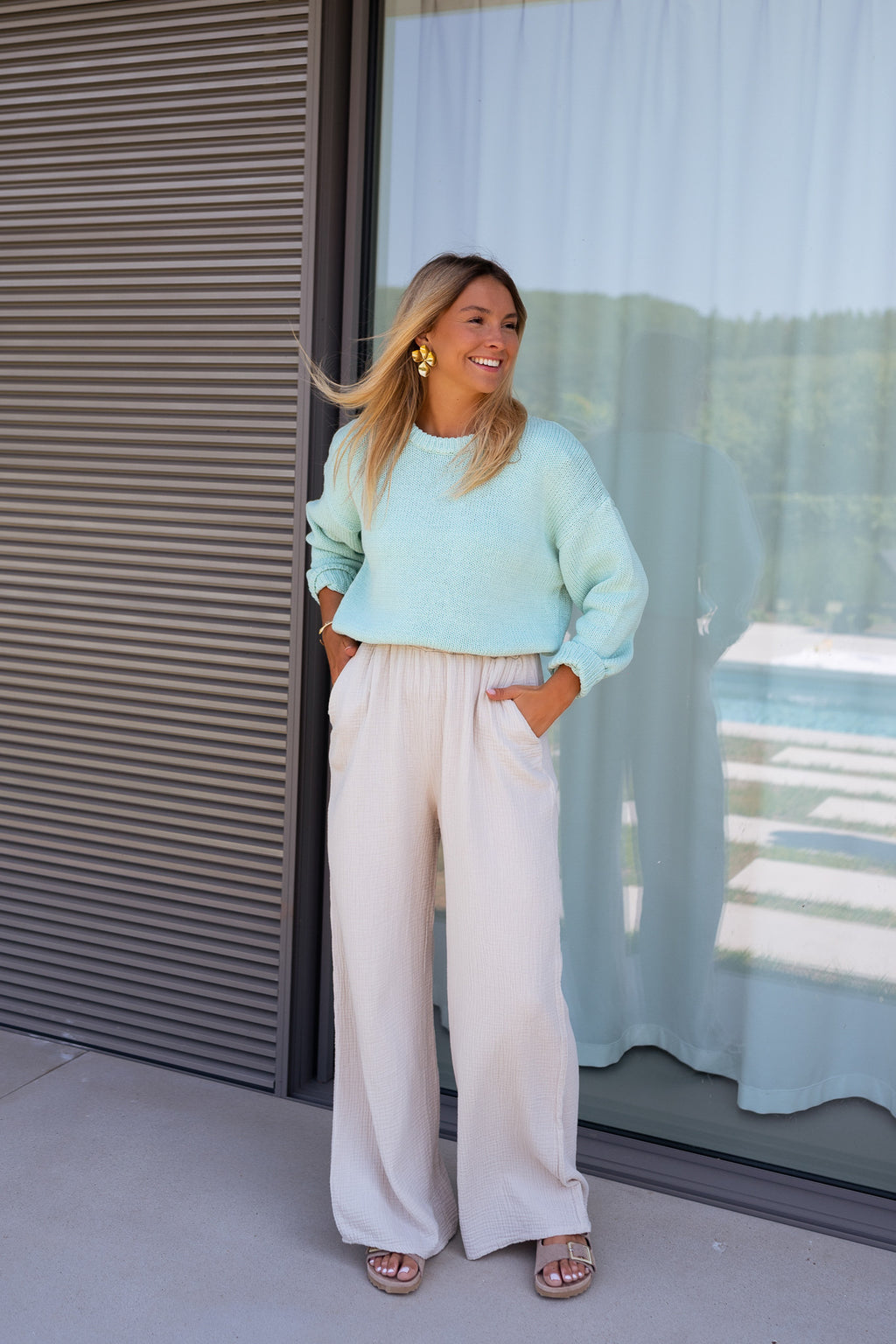 Pants Shiva - beige in coton gauze