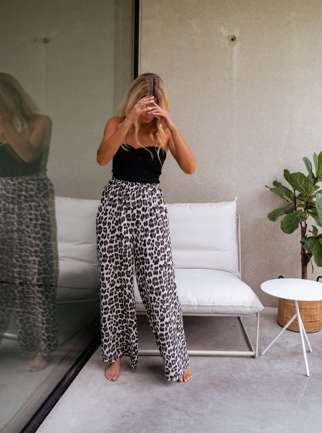 Pantalon Shiva - léopard en gaze de coton