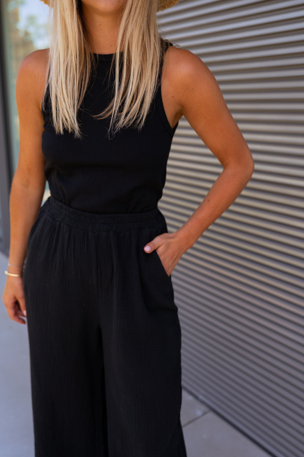 Pants Shiva - Black in coton gauze