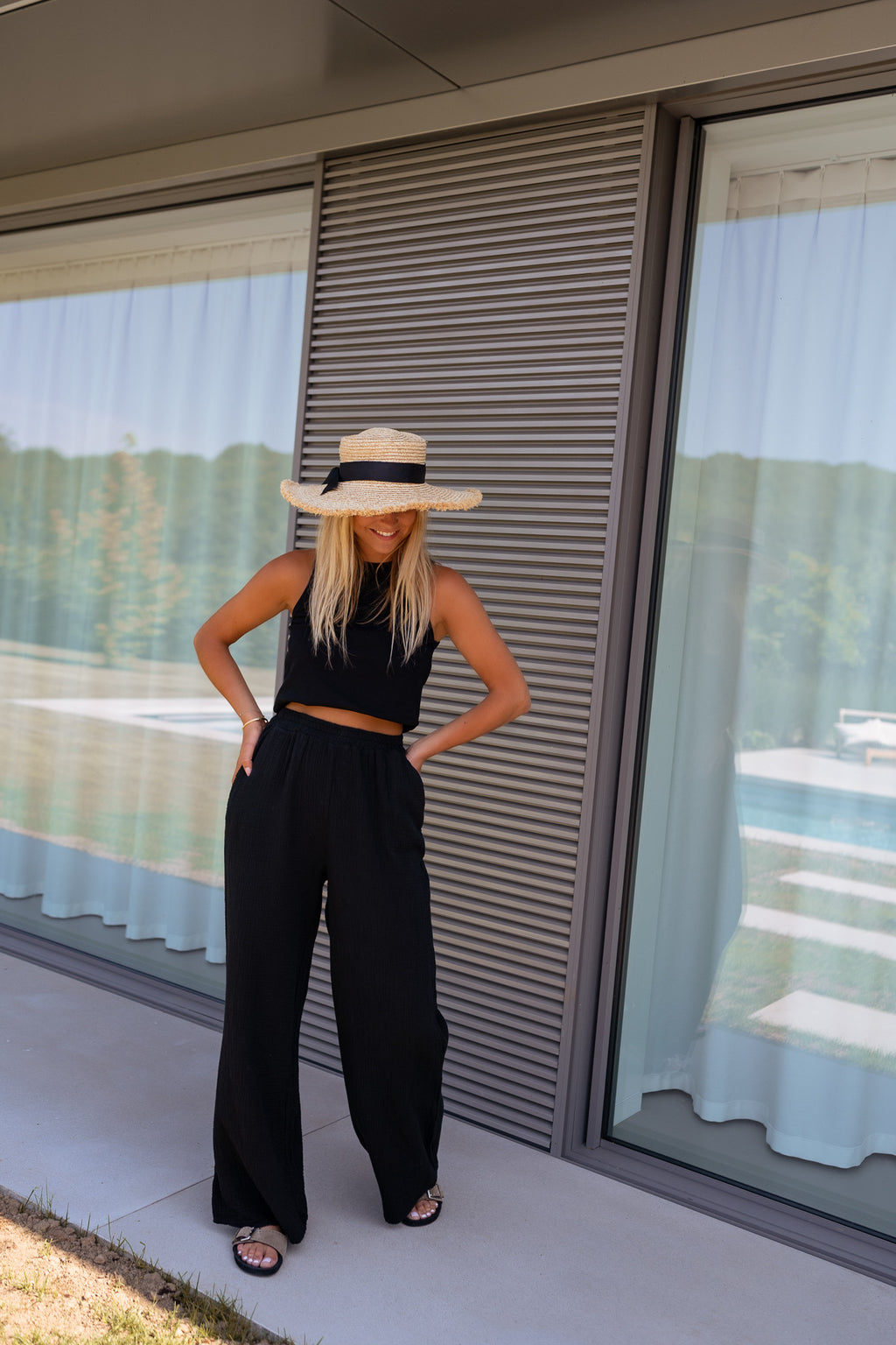 Pants Shiva - Black in coton gauze