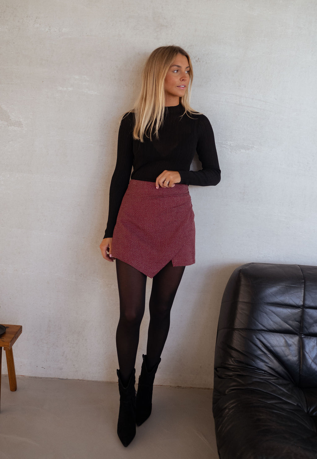 Jupe-short Isabella - rouge à carreaux