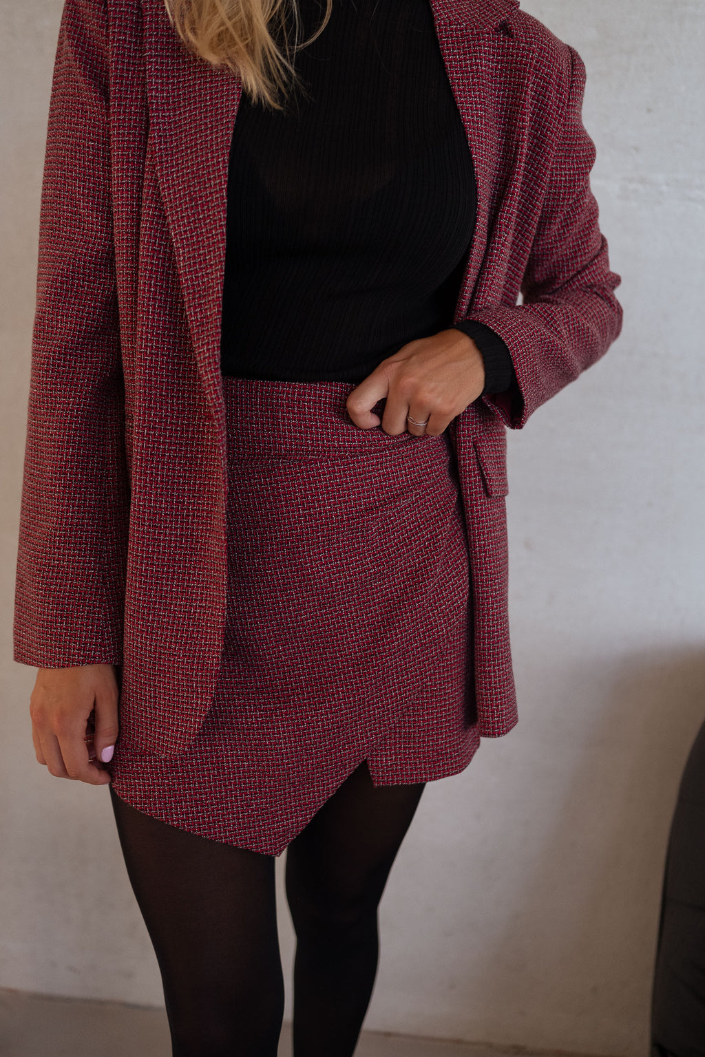 Jupe-short Isabella - rouge à carreaux