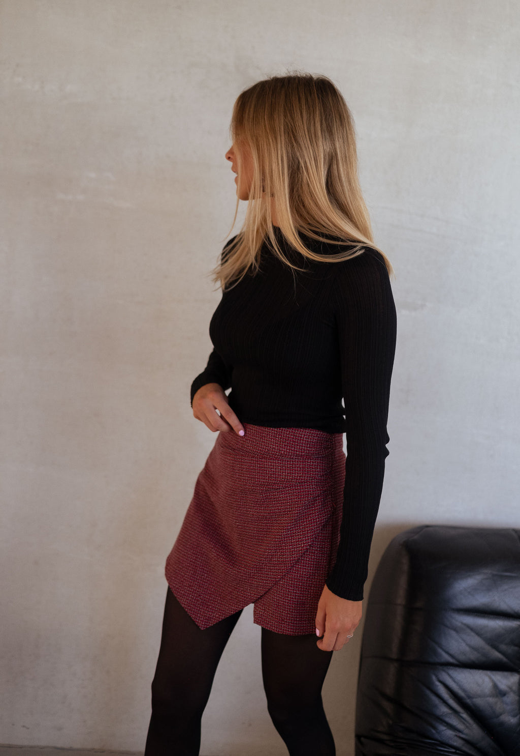 Jupe-short Isabella - rouge à carreaux