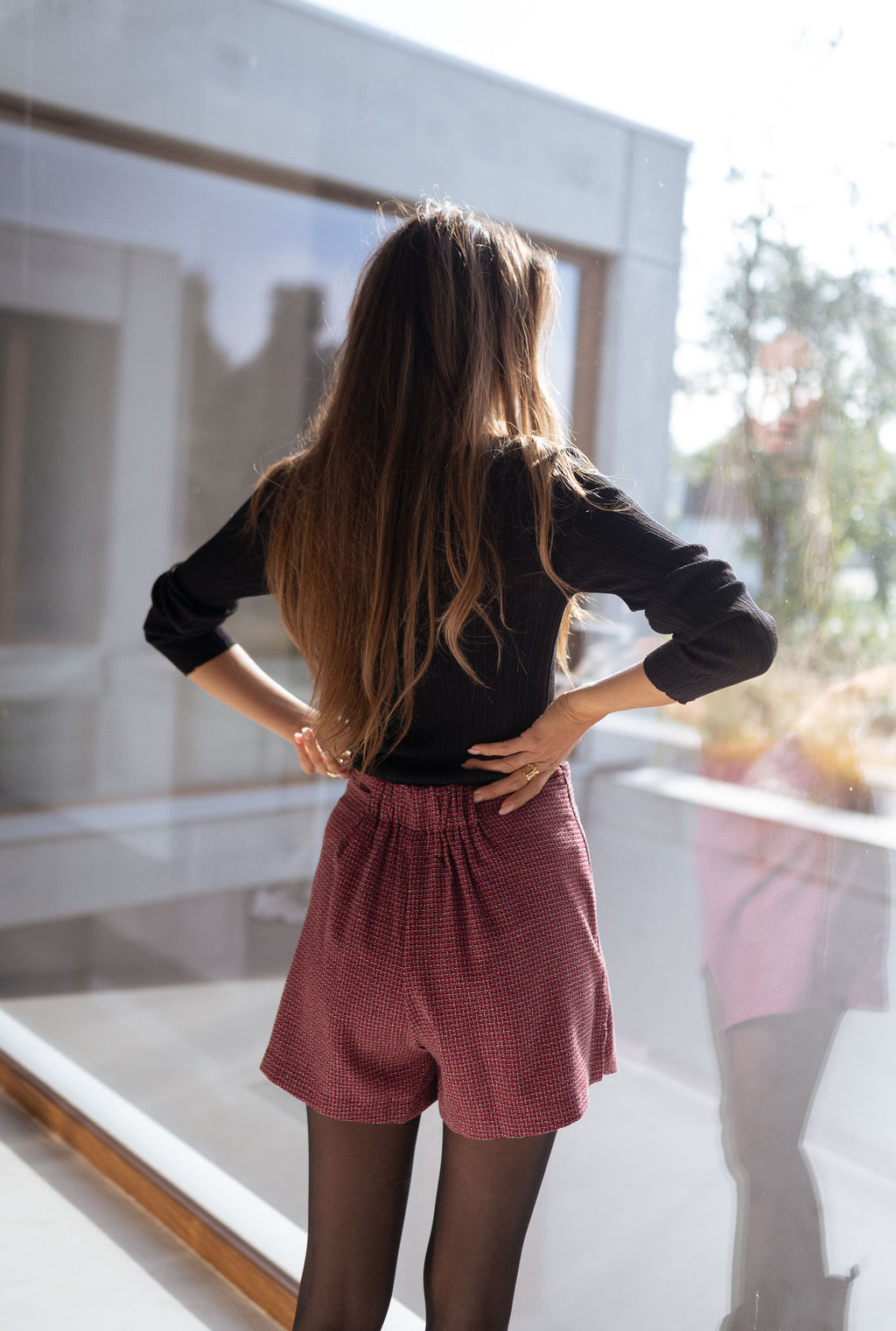 Jupe-short Isabella - rouge à carreaux