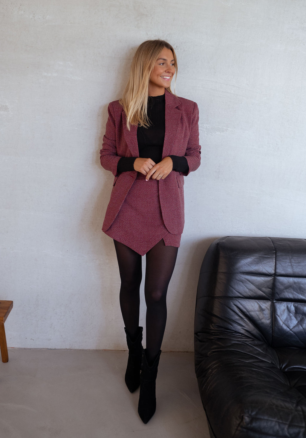 Jupe-short Isabella - rouge à carreaux