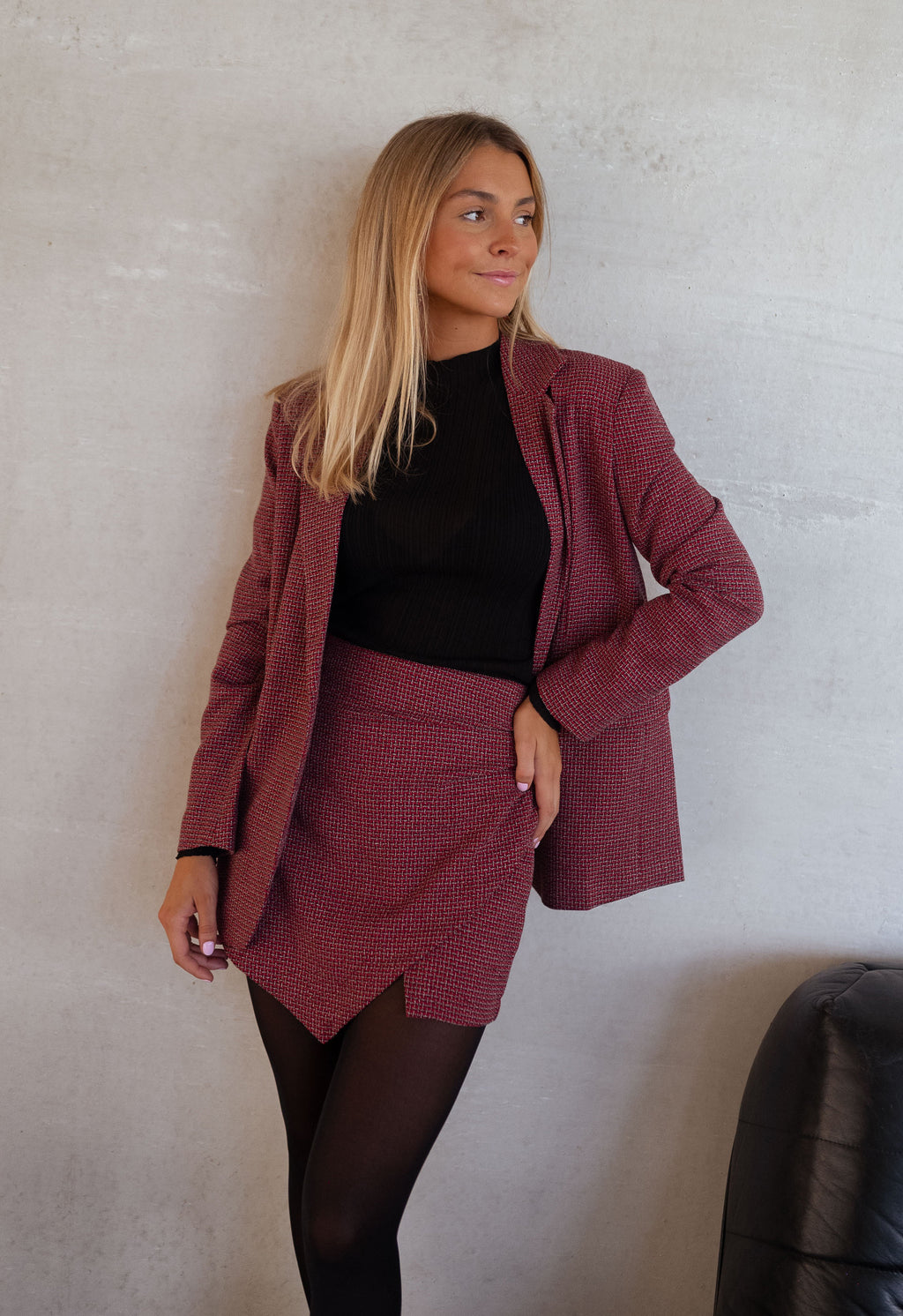 Jupe-short Isabella - rouge à carreaux