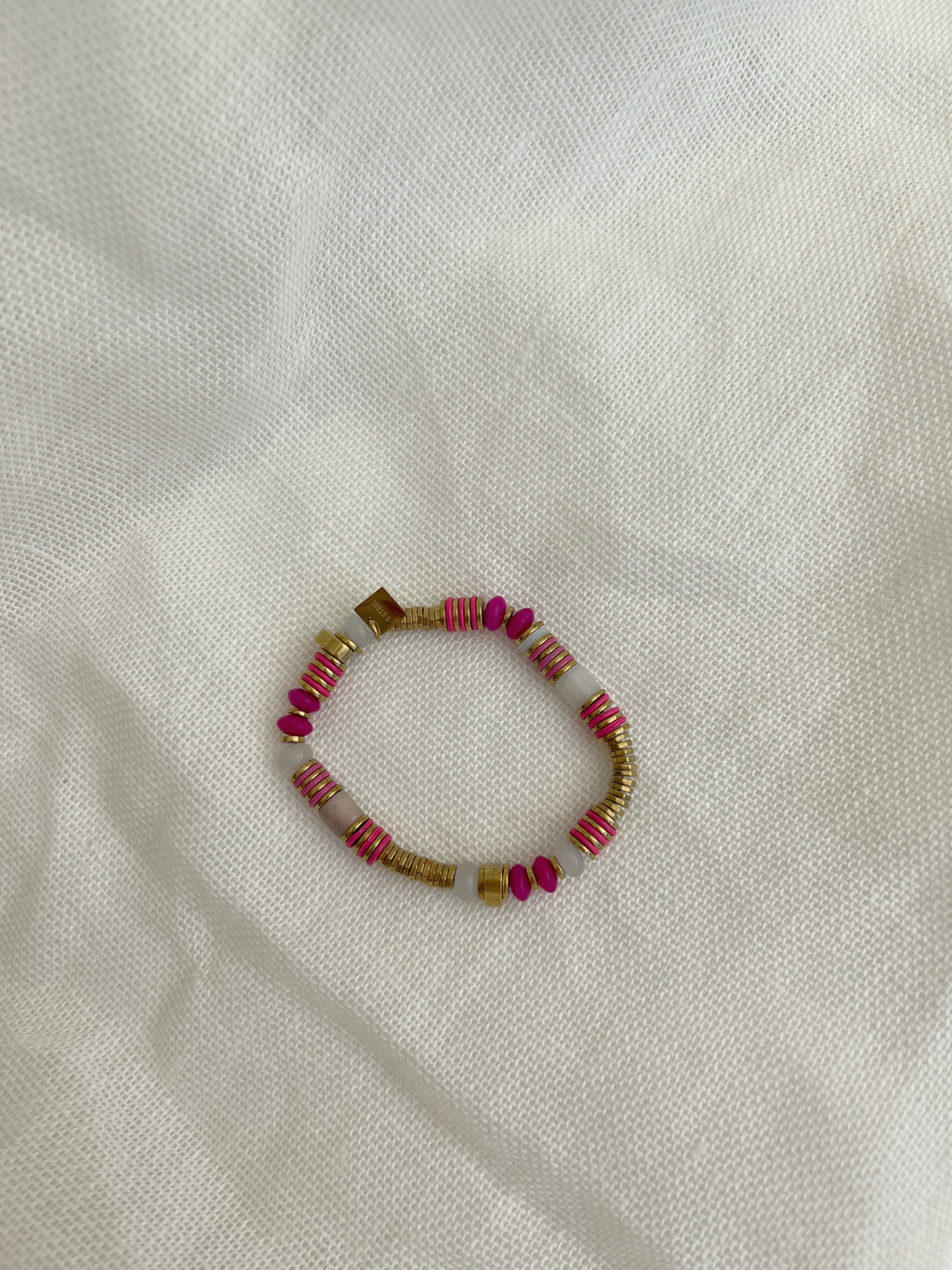 Bracelet Soizic - à perles roses