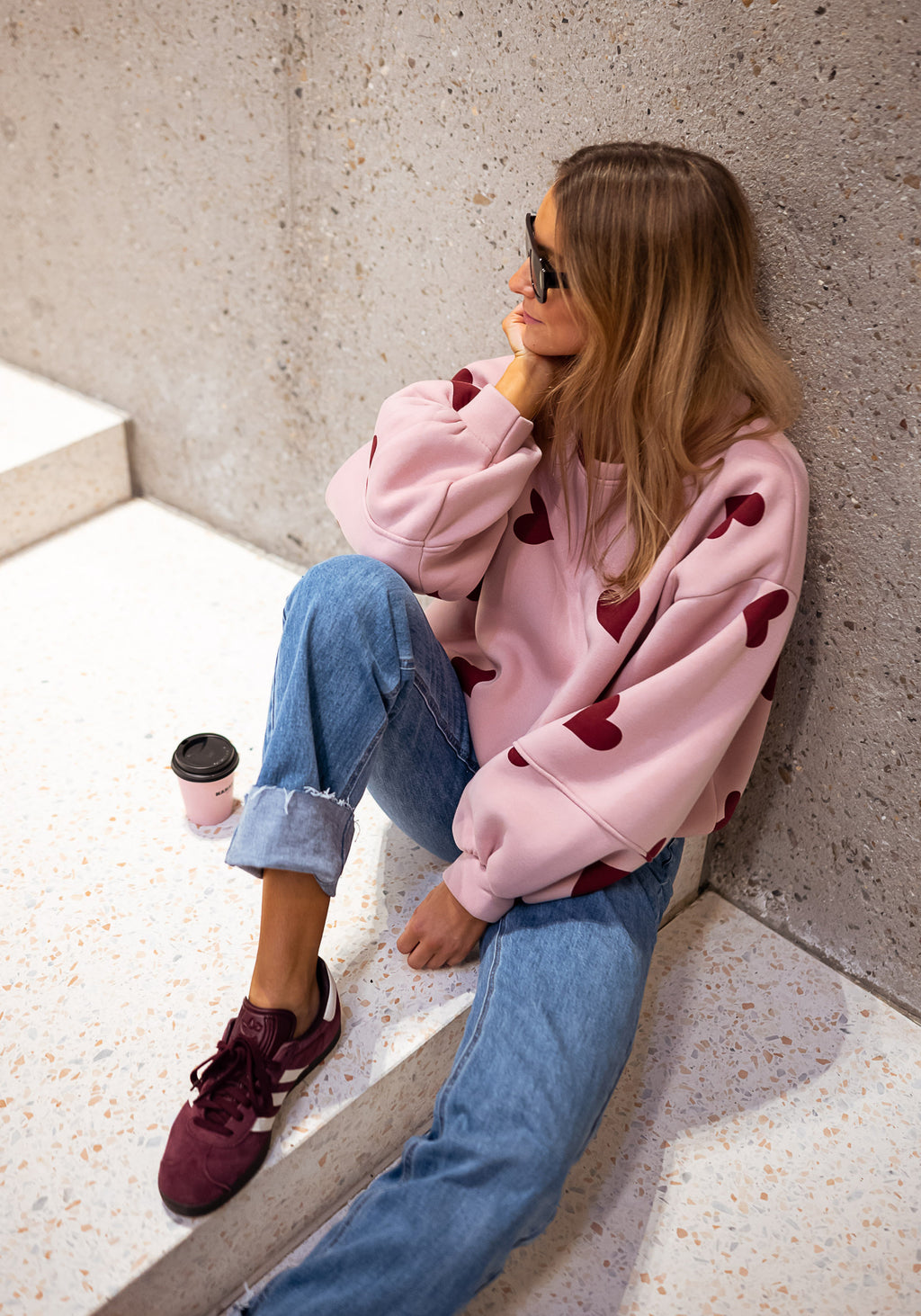 Fiona sweatshirt - Pink heart