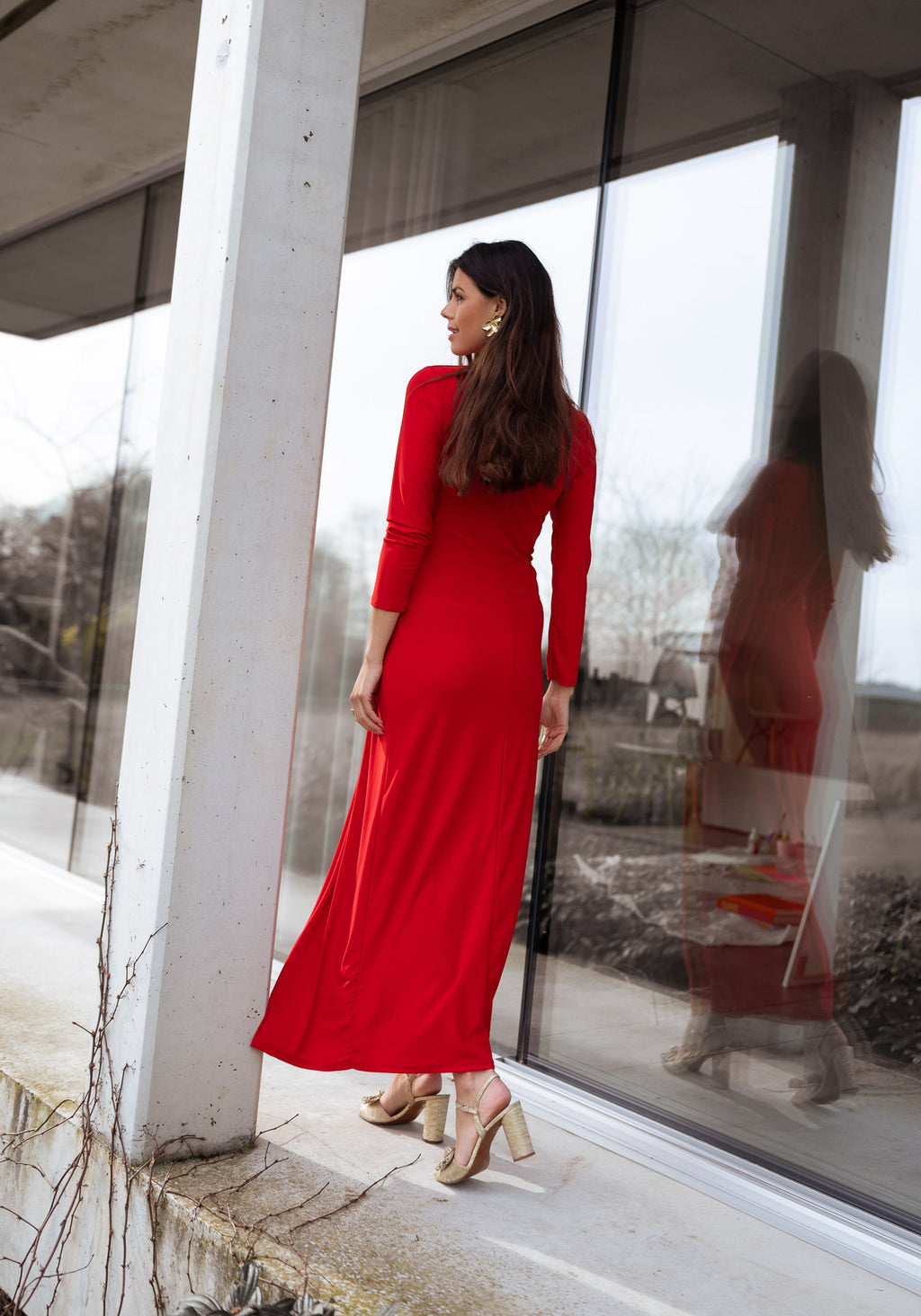 Robe Tary rouge Robe de soiree Pret a porter en ligne Easy Clothes