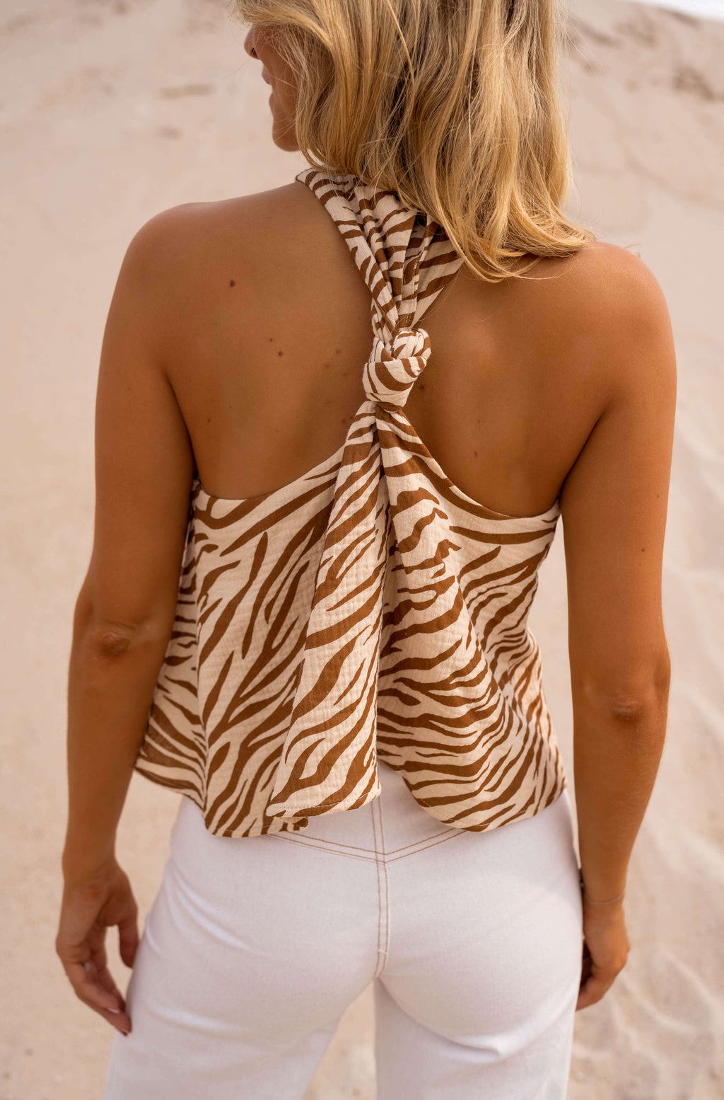Beca top zebra - Brown - Beige