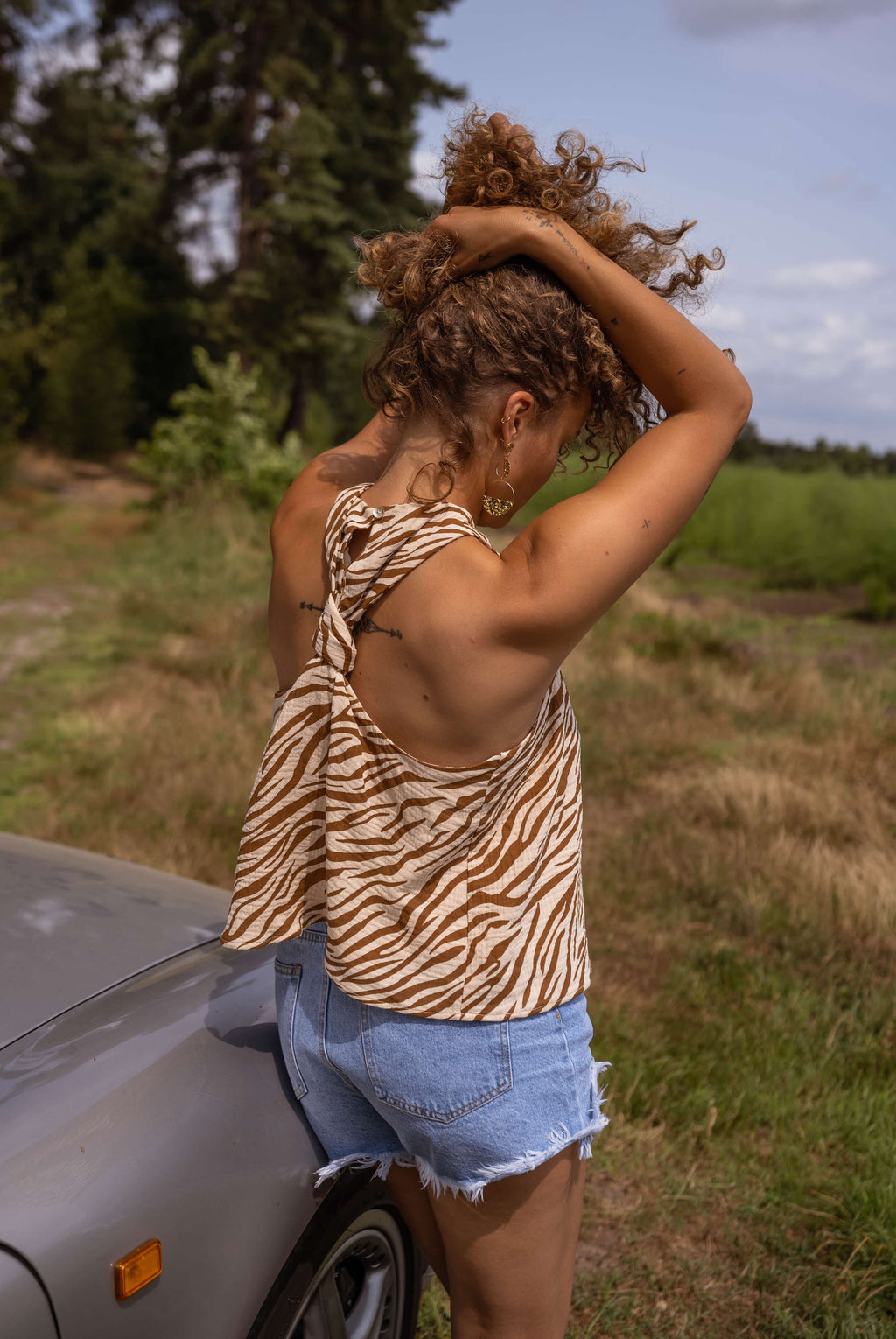 Beca top zebra - Brown - Beige
