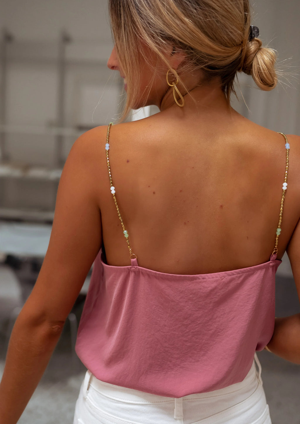 Chemise Rose Pampolina CHECK IN – Broderie Perles, Taille 176 (très Bon état)