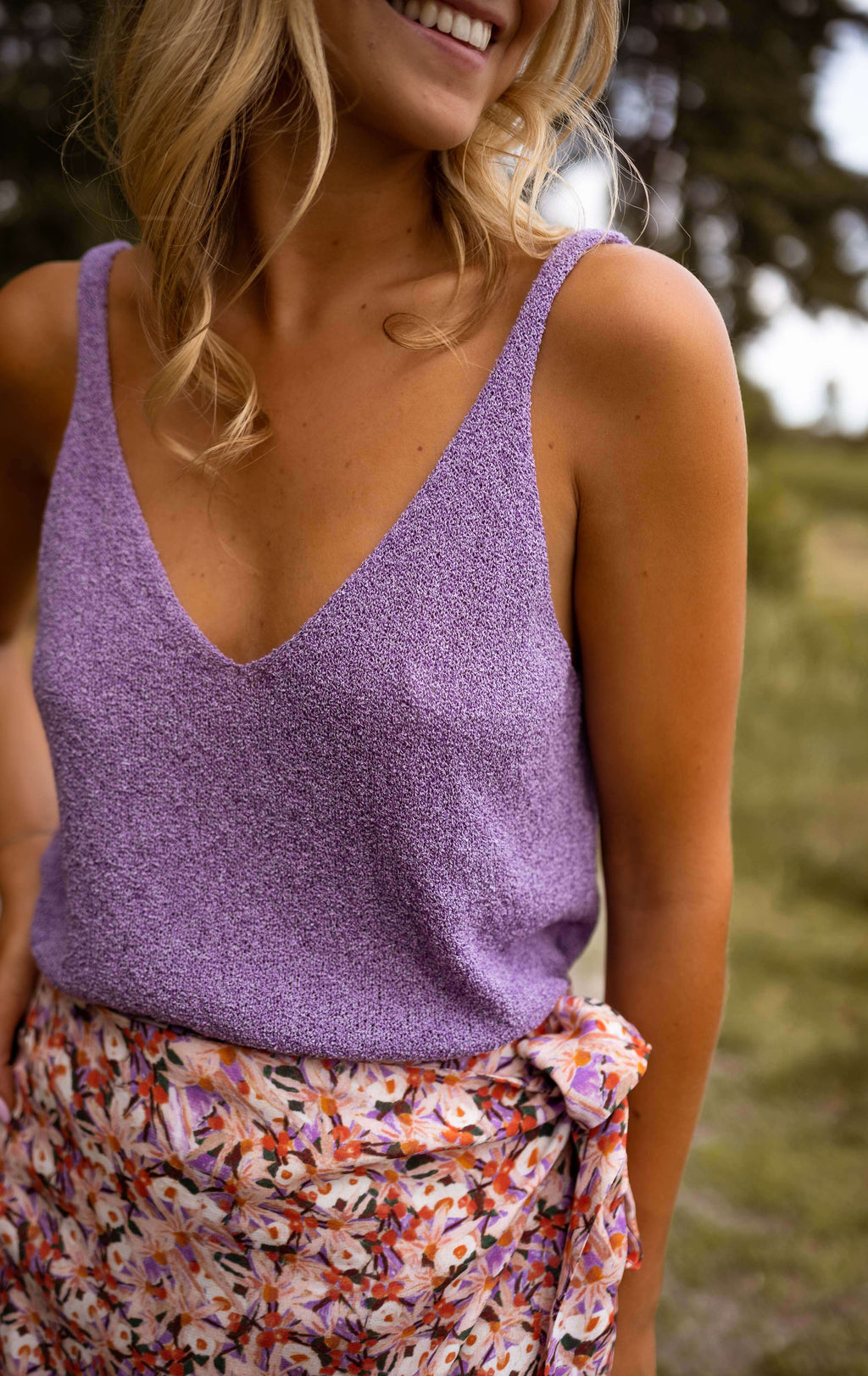 Neda wool effect top - Purple