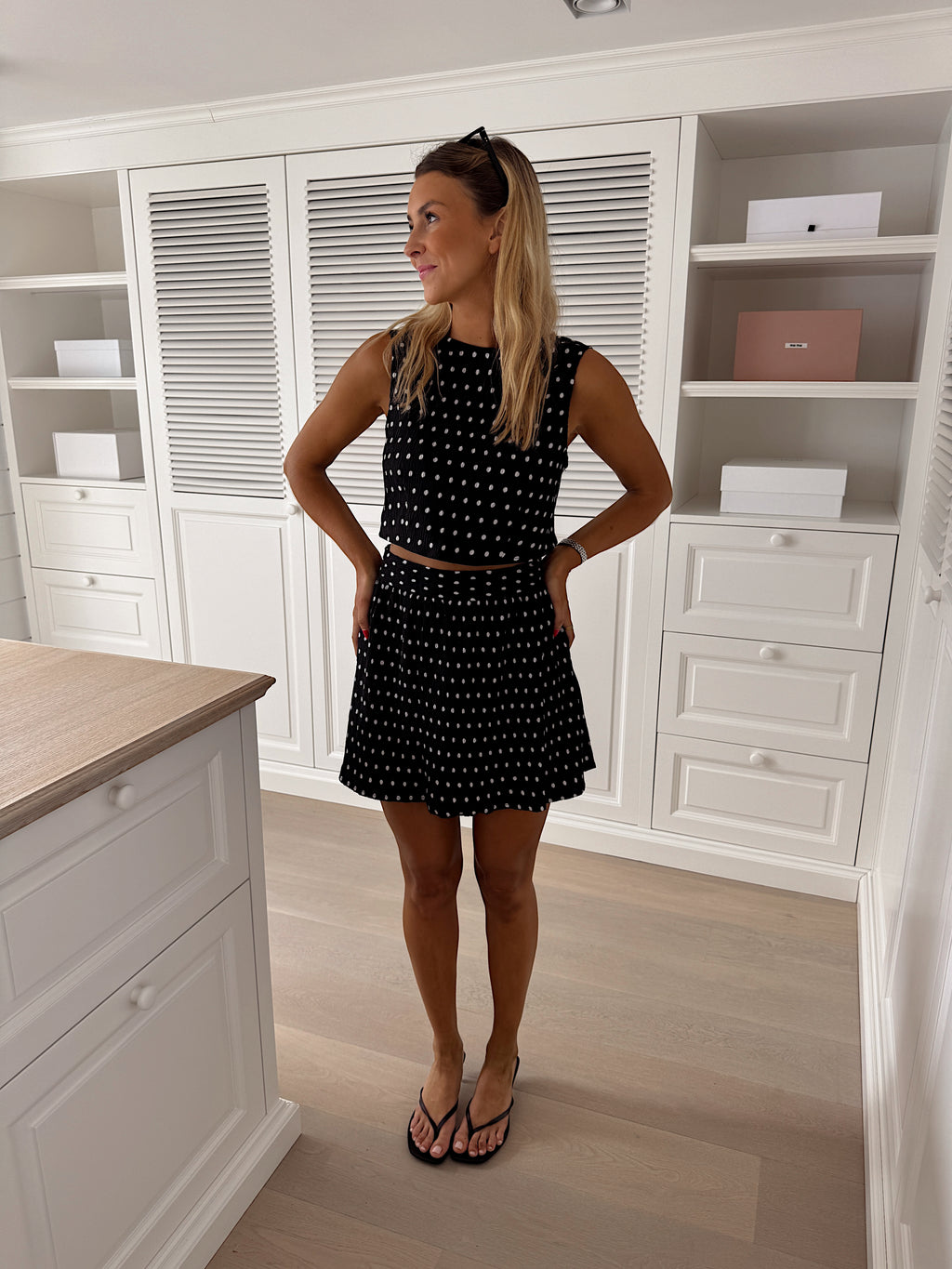 Top Pietra - noir à pois