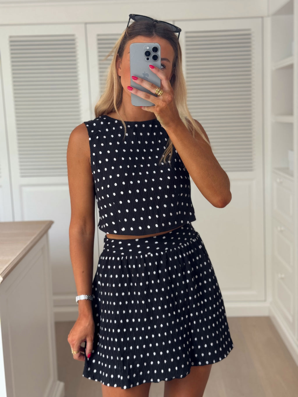 Top Pietra - noir à pois