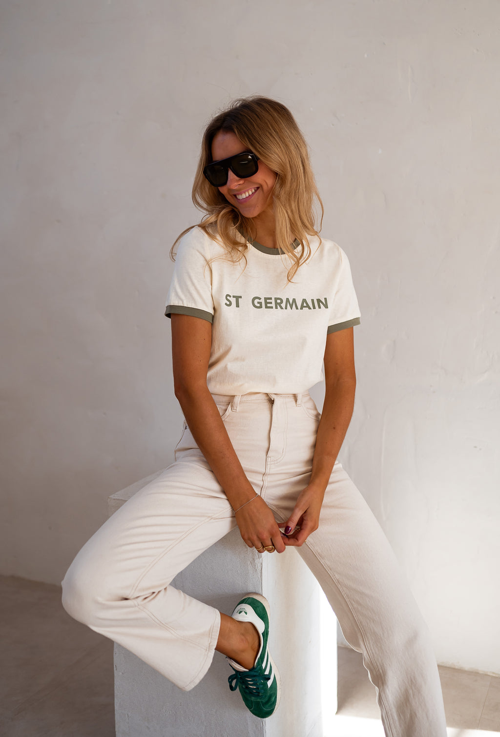 Saint Germain t-shirt - beige and khaki