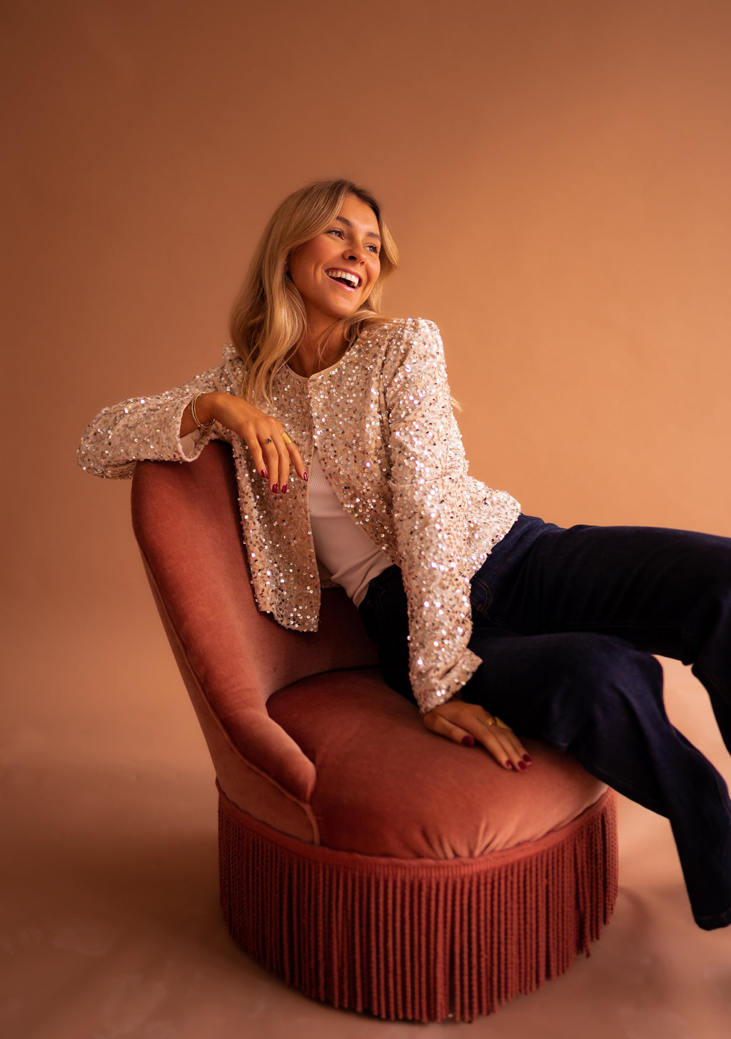 Veste Masha - beige à paillettes