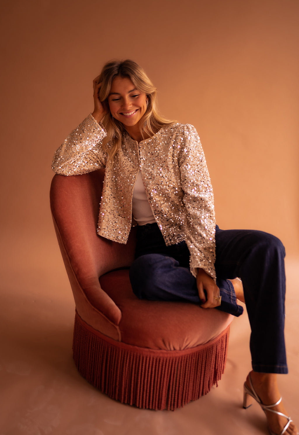 Veste Masha - beige à paillettes
