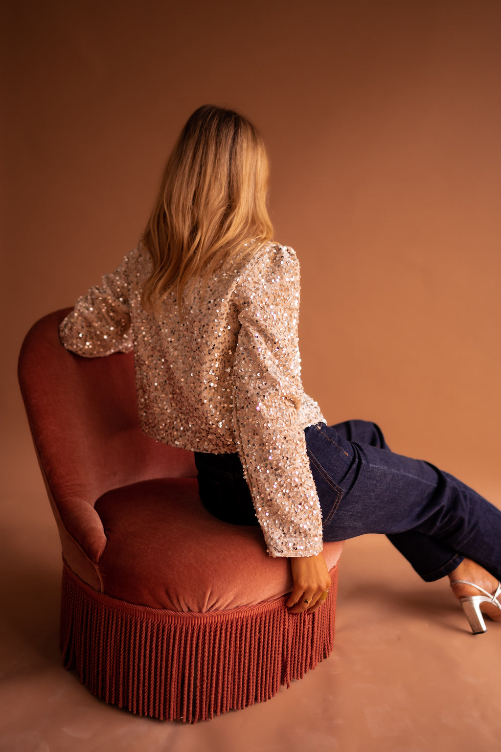Veste Masha - beige à paillettes