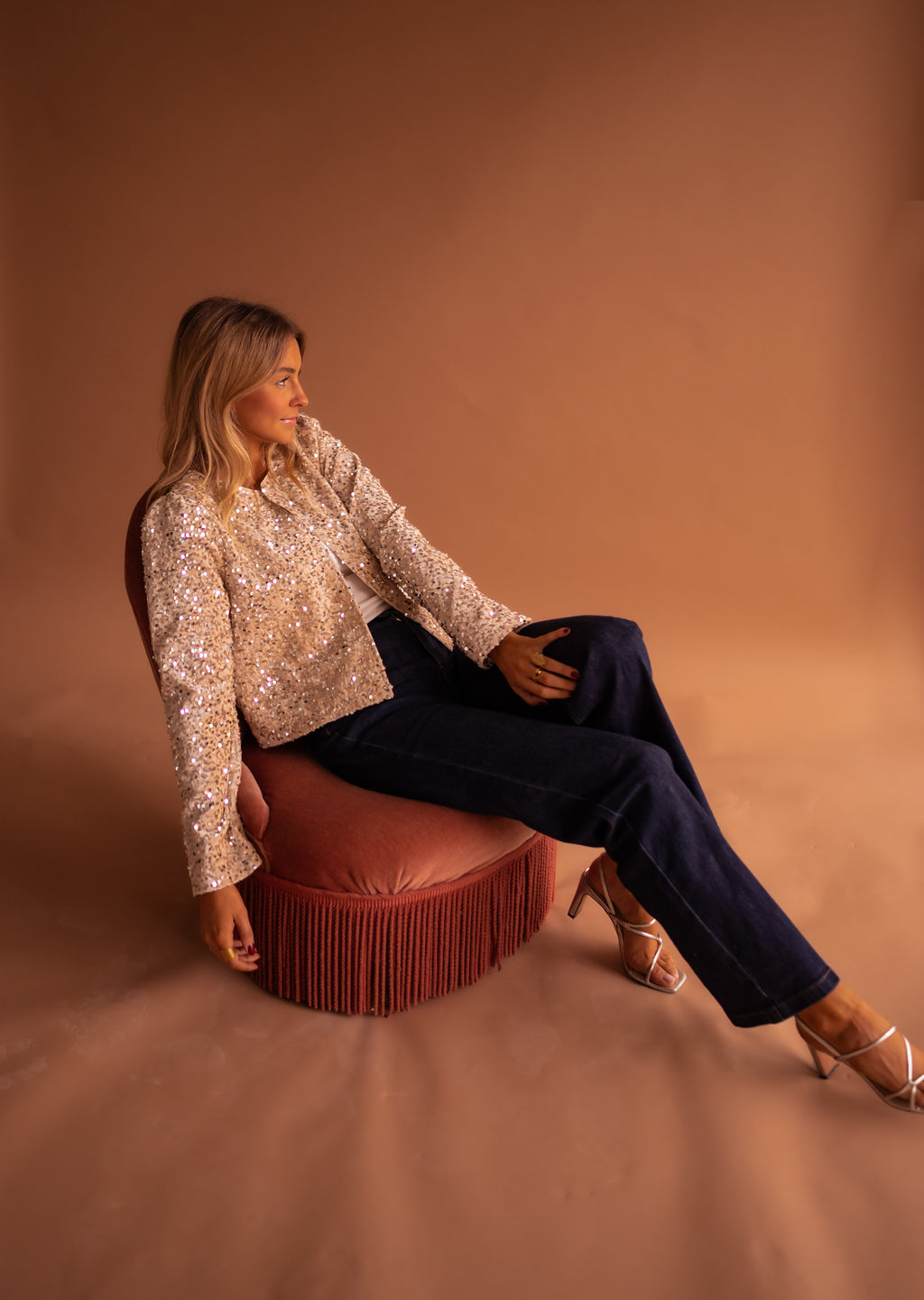 Veste Masha - beige à paillettes