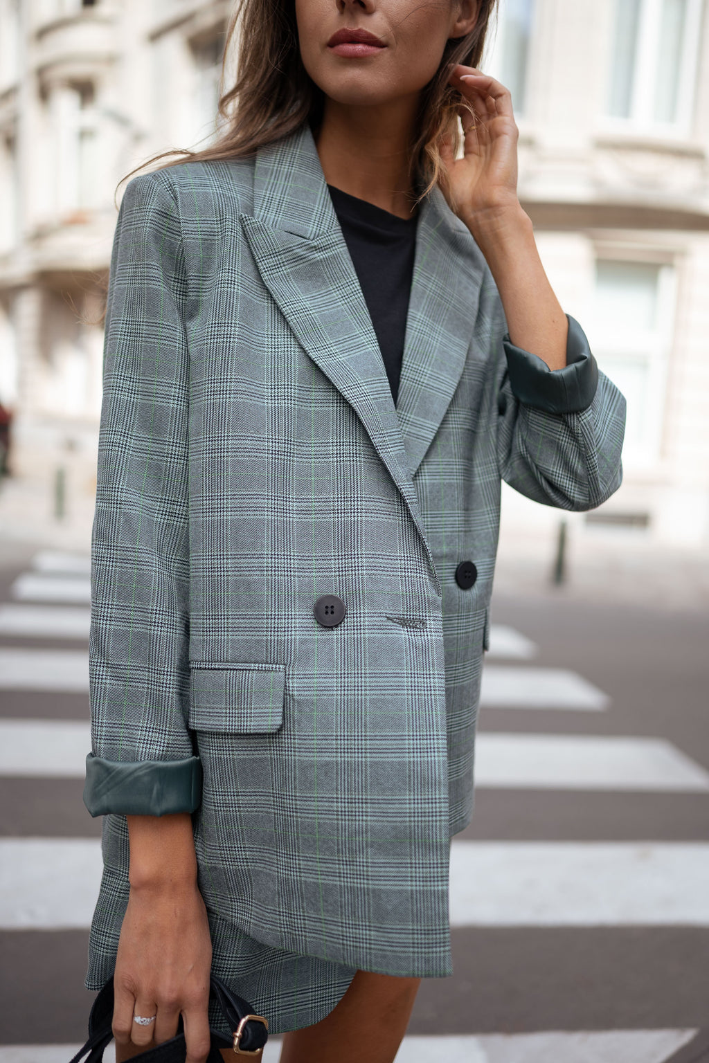 Asly blazer Checkered - green