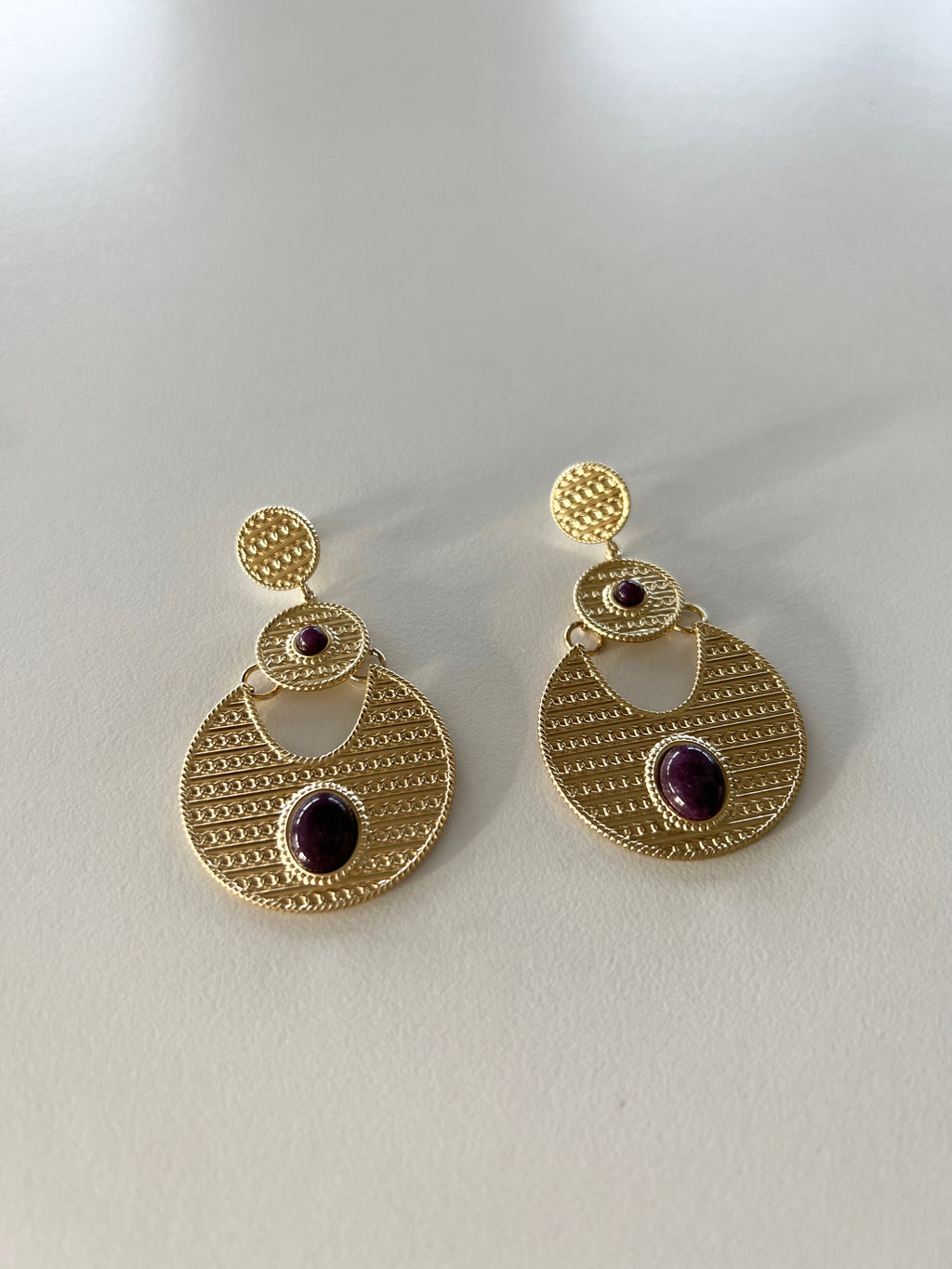 Rahia earrings - Golden And Purple