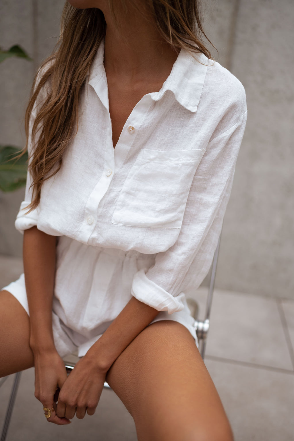 Arkie shirt - white Linen