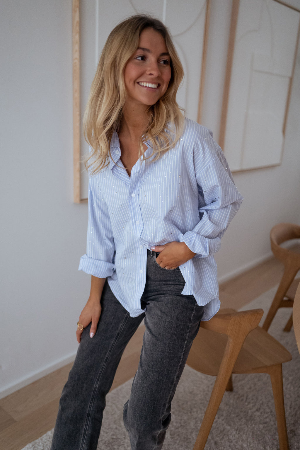 Ditte shirt - Lined and rhinestones