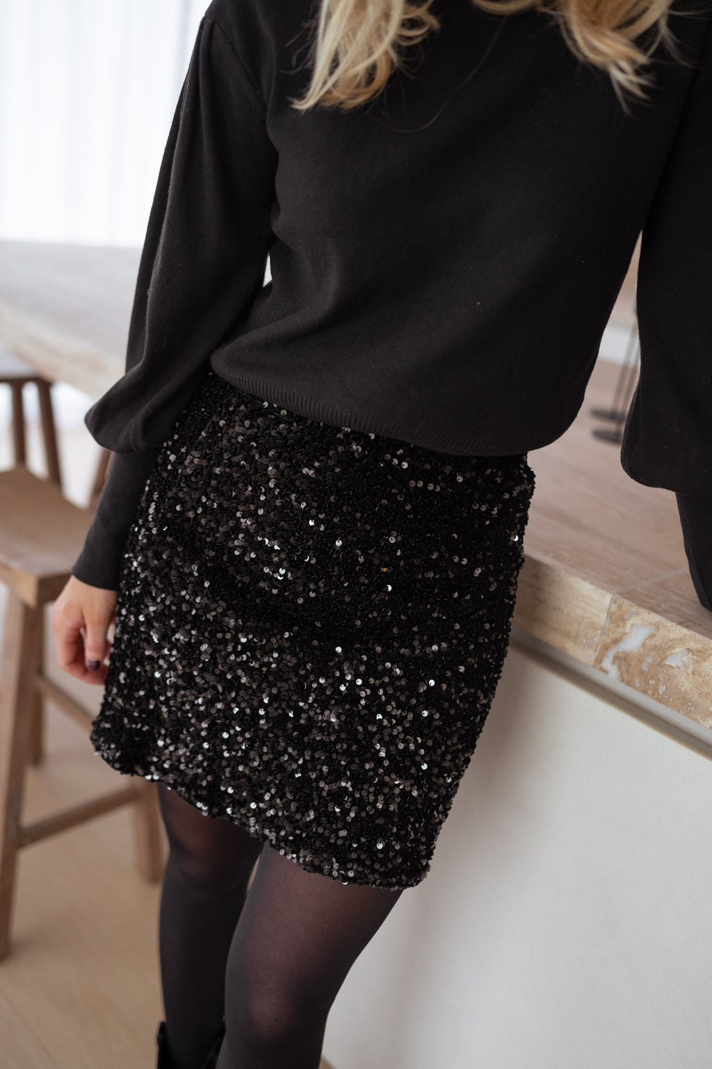 Gwen skirt - Black Glittery