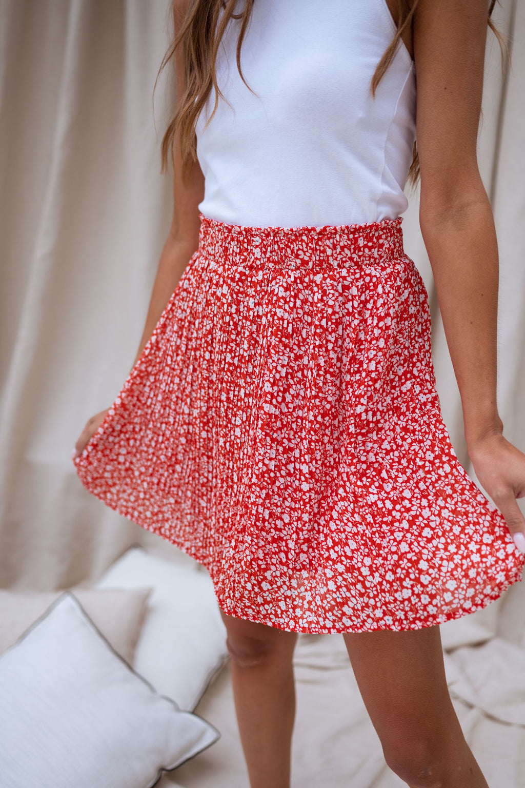 Tana skirt - Red blossom