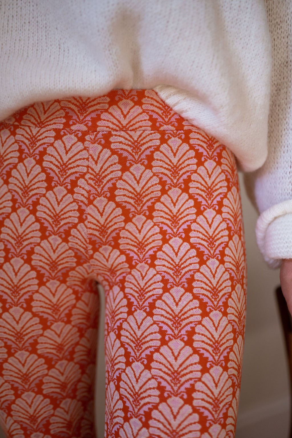 Pants Curtis - orange patterned