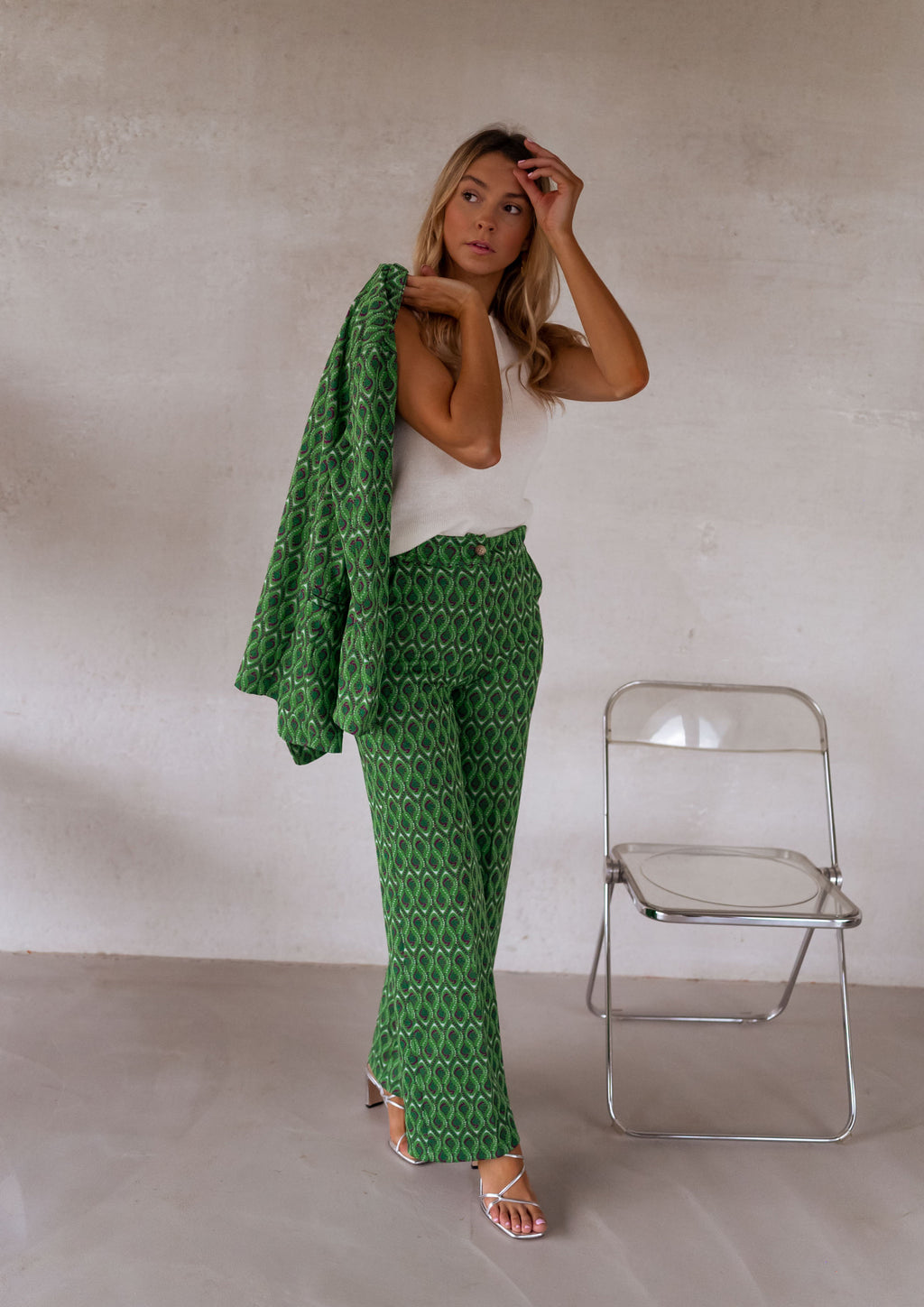Pants Peter - green patterned