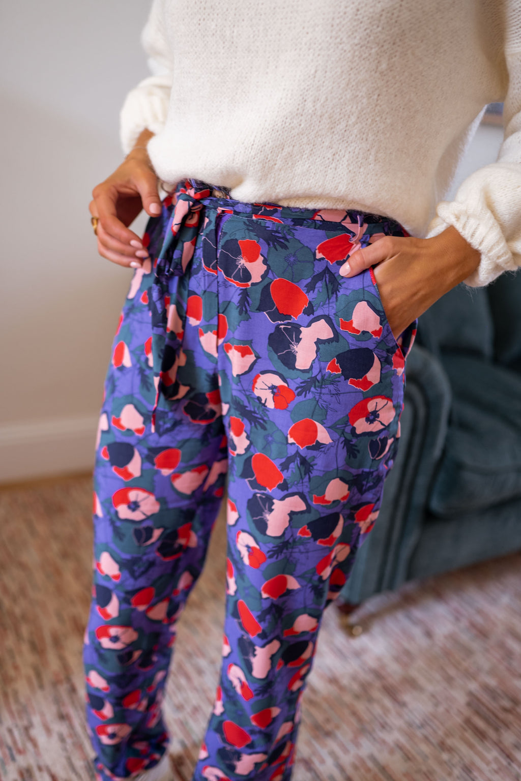Pants Roxane - Purple patterned