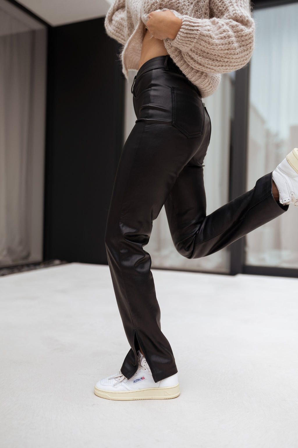 Pants simili leather Rafi - Black