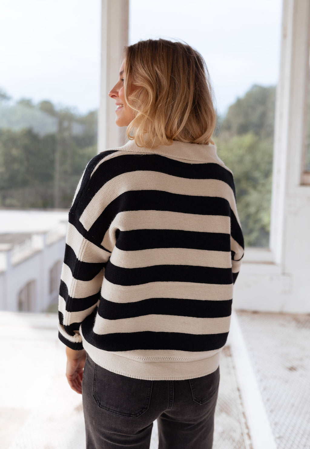 Sweater Albin Lined - beige and Black