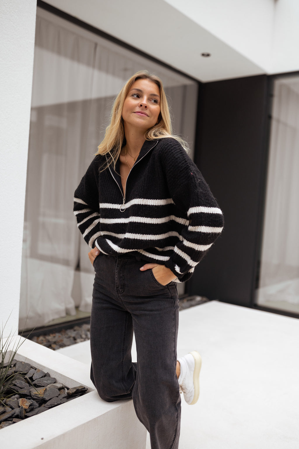 Sweater Lélio - Black Lined