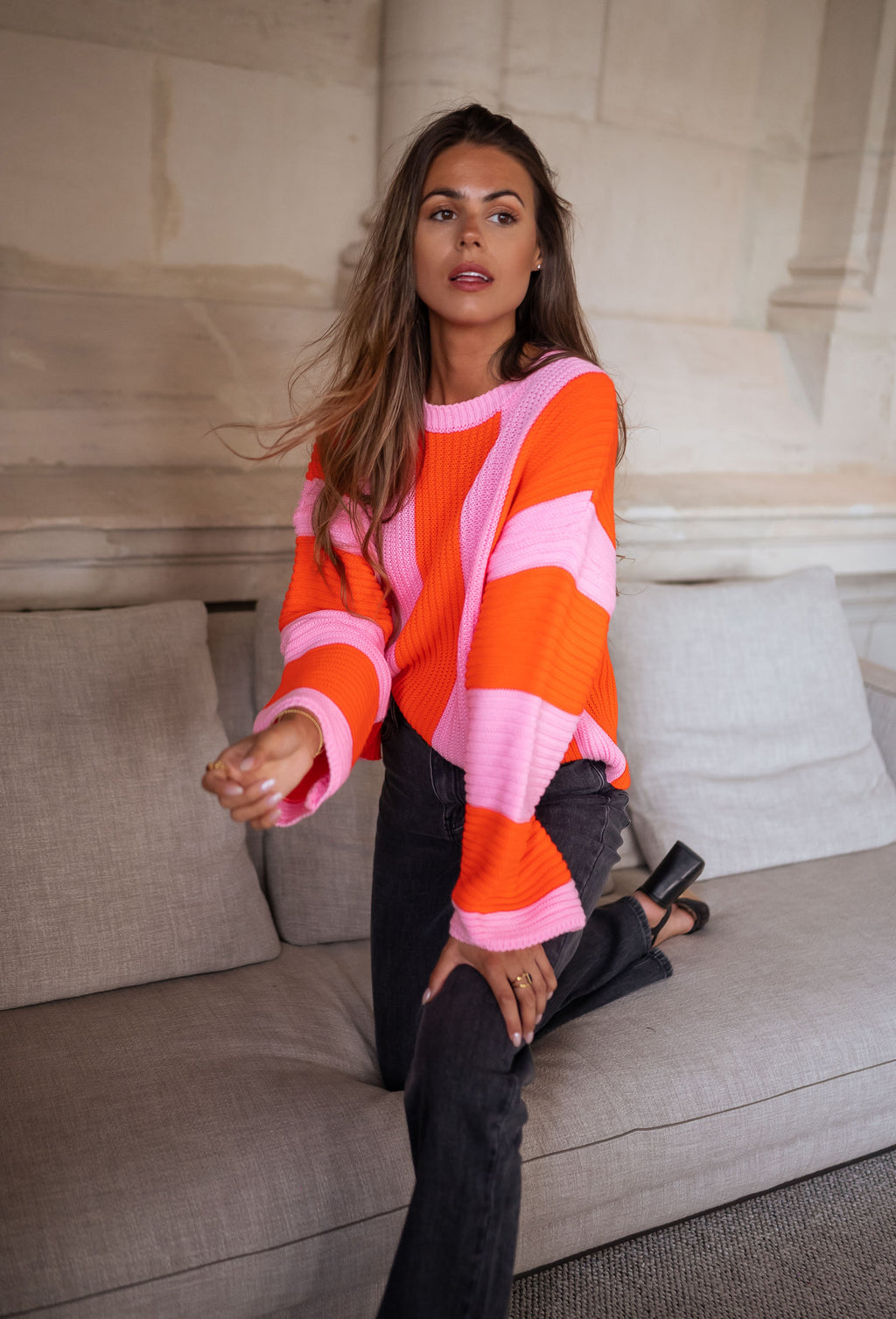 Sweater Masson - Pink and orange