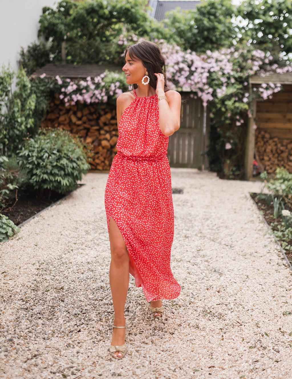 Dress Angelique - Red blossom