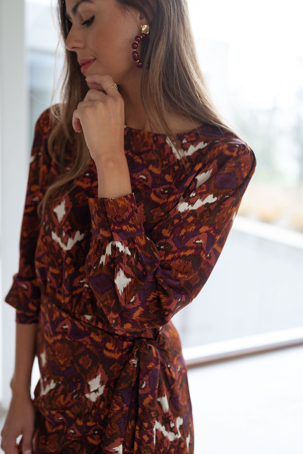 Giulia dress - Brown patterned