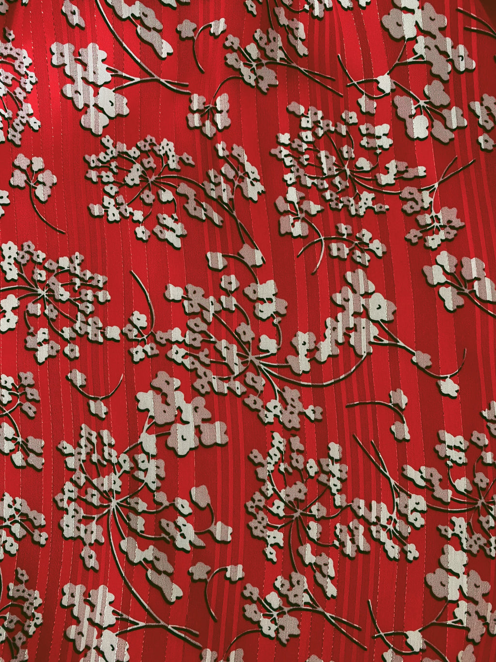 Robe longue Paloma - rouge à fleurs blanches