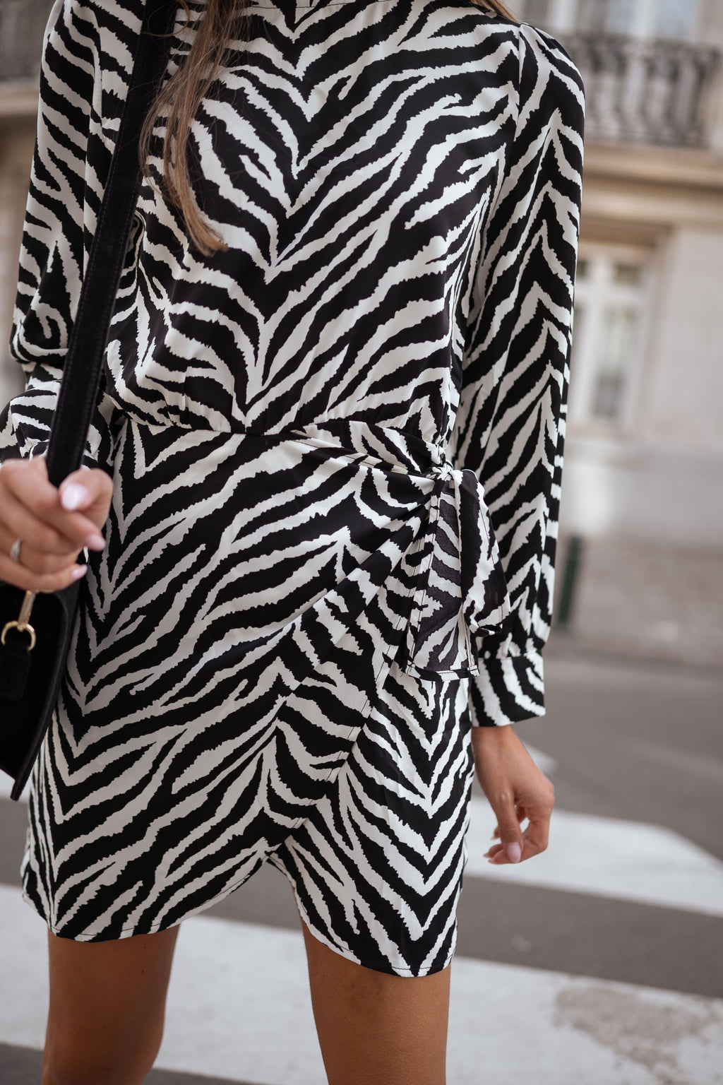 Maela Zebra dress - Black and white