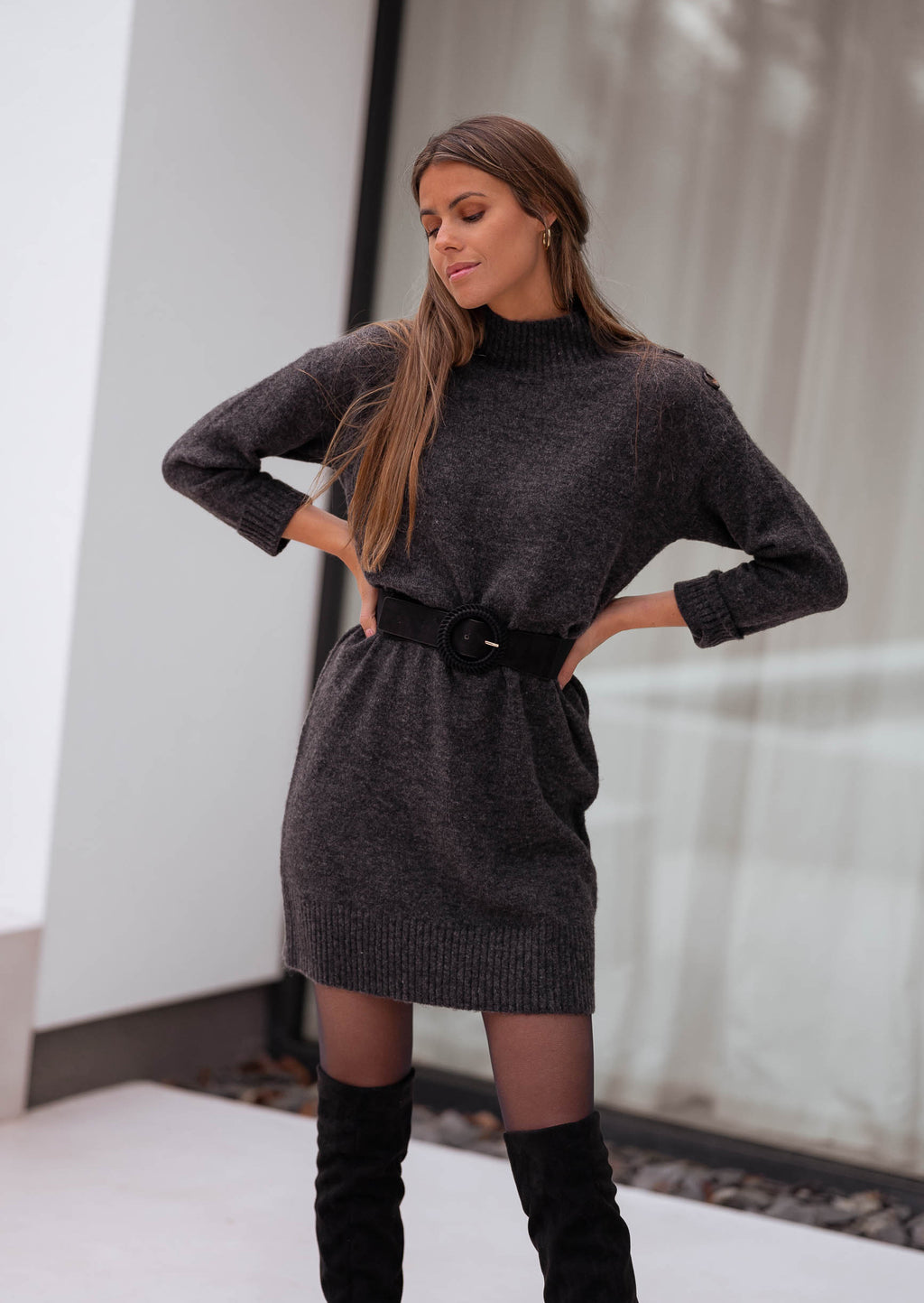 Dress Sweater Syna - Dark grey