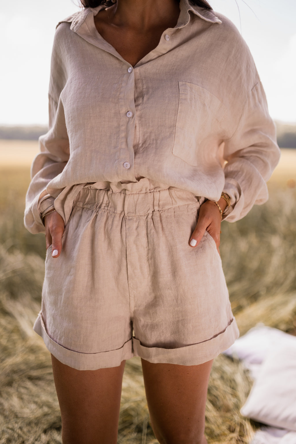 Linen Irini shorts - beige